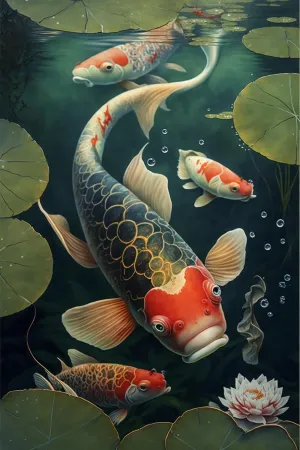 1000 Piece Jigsaw Puzzle Adults,Wooden Puzzles,Lotus Koi Fish Puzzle-Adult Stress Relief Educational Toys-Fun Family Game-Wall Art-Colorful Puzzles for Home Decoration