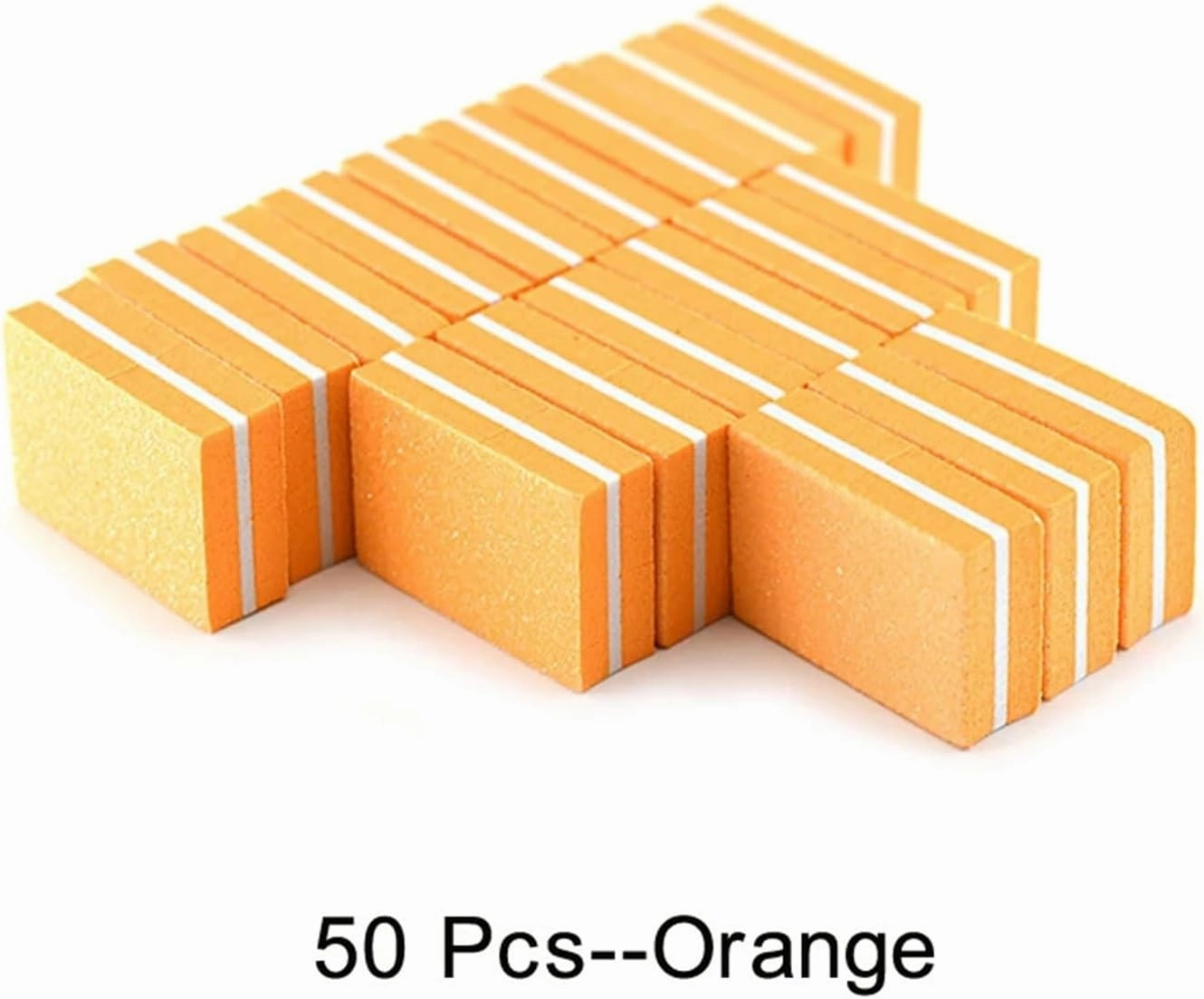 10/25/50Pcs Colorful Mini Nail Files Acrylic Nails Double Side 100/180 Grit Emery Boards for Professional Manicure Pedicure Tool(50Pcs Orange)