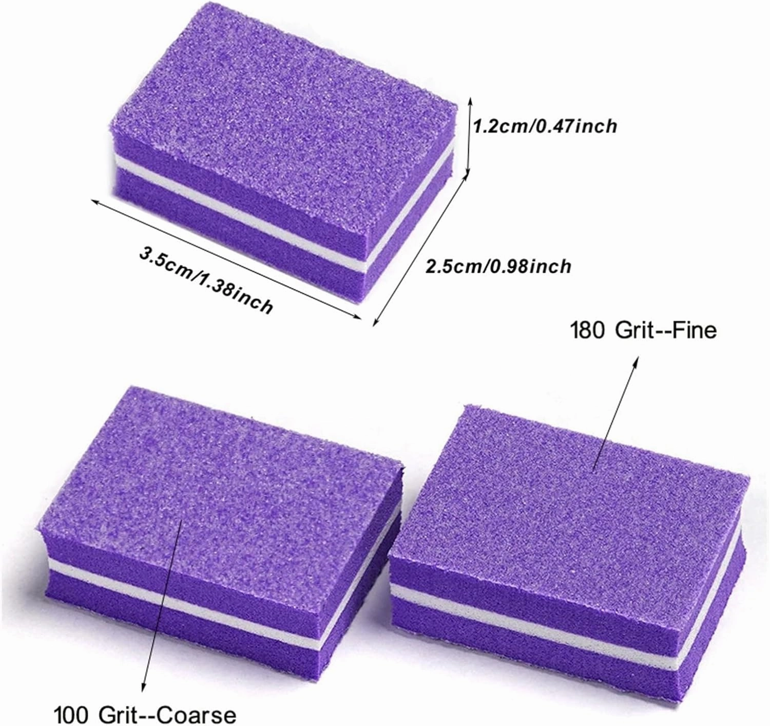 10/25/50Pcs Colorful Mini Nail Files Acrylic Nails Double Side 100/180 Grit Emery Boards for Professional Manicure Pedicure Tool(50Pcs Orange)