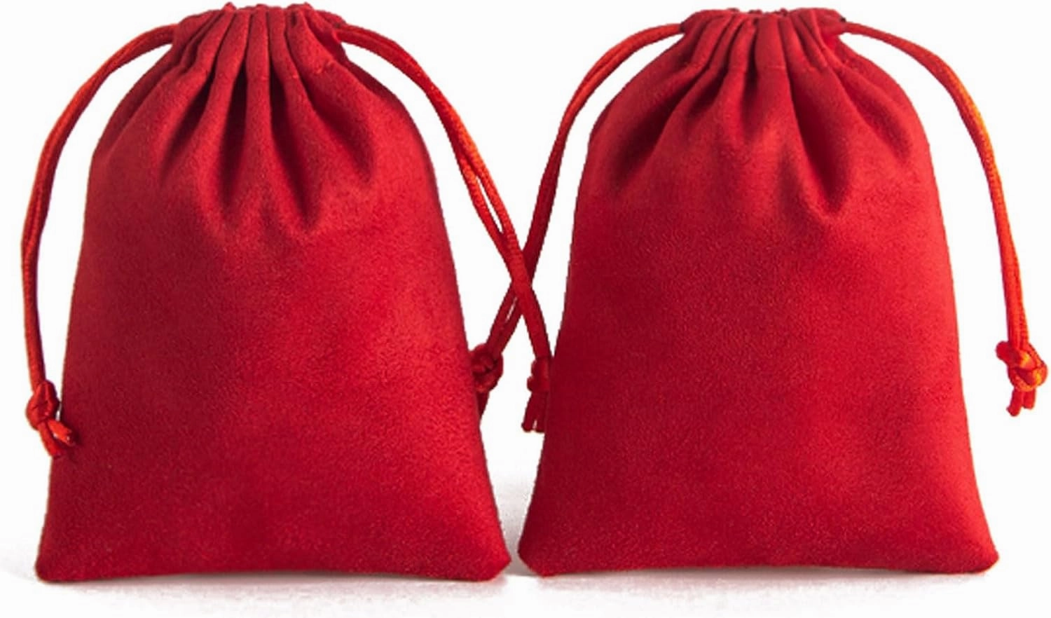 10 Pcs Velvet Jewelry Packaging Pouches Flannel Cosmetic Bags Drawstring Bags Wedding Favor Bags for Bracelets, Watch (red, 8 * 10cm)