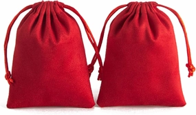 10 Pcs Velvet Jewelry Packaging Pouches Flannel Cosmetic Bags Drawstring Bags Wedding Favor Bags for Bracelets, Watch (red, 8 * 10cm)