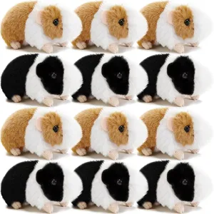 12 Pieces Cute Guinea Pig Stuffed Animal Bulk Guinea Pig Plush Toy Small Stuffed Doll with Chain for Boy Girl Party Favors Goodie Bag Fillers Carnival Prizes Birthday Gift, 4 Inch