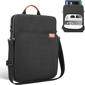 12.9-14 Inch Tablet Sleeve Shoulder Bag for 13 Inch New iPad Pro M4 & Air M2 M3 2025, 14" New MacBook Pro M3 Pro Max/ M3 M2 M1 Pro Max, Space Grey