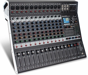 12-Channel Bluetooth Studio Audio Mixer 99 Bit DSP Digital Processor w/USB MP3 for PC Recording Input, RCA, XLR Microphone Jack, 48V Power, For Professional and Beginners DJ Mixer