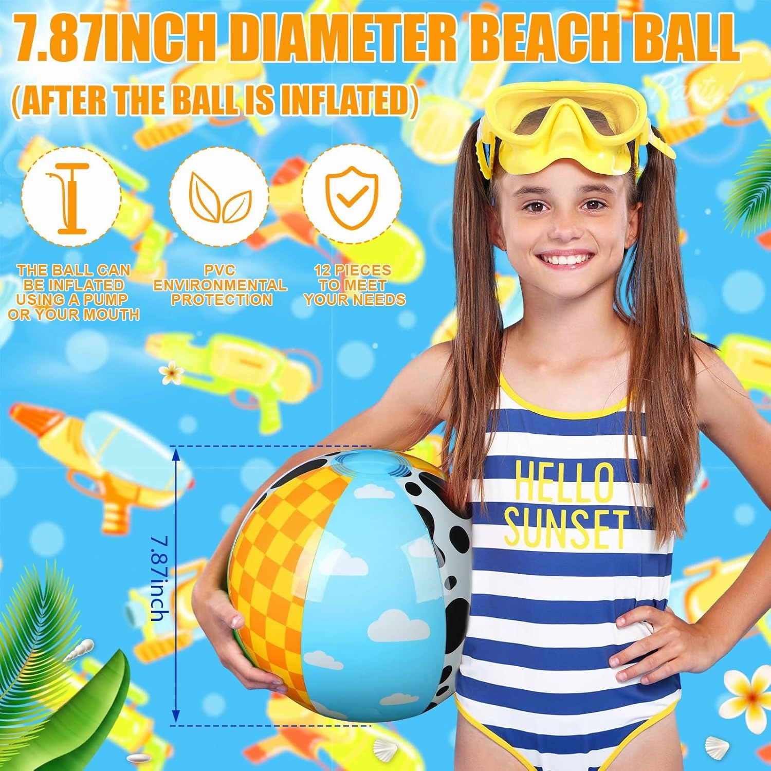 12 Pack Toy Inspire Game Themed Beach Ball for Kids 7.87" Bulk for Summer Pool and Beach Game Gifts Two Infinity and Beyond Birthday Party Supplies End of The Year Class Decoration Favor