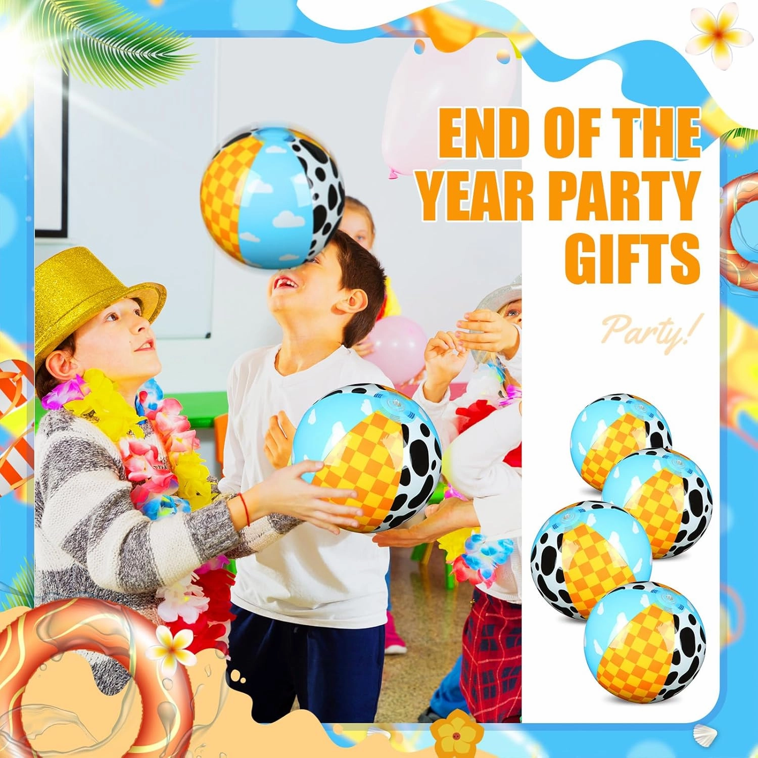12 Pack Toy Inspire Game Themed Beach Ball for Kids 7.87" Bulk for Summer Pool and Beach Game Gifts Two Infinity and Beyond Birthday Party Supplies End of The Year Class Decoration Favor