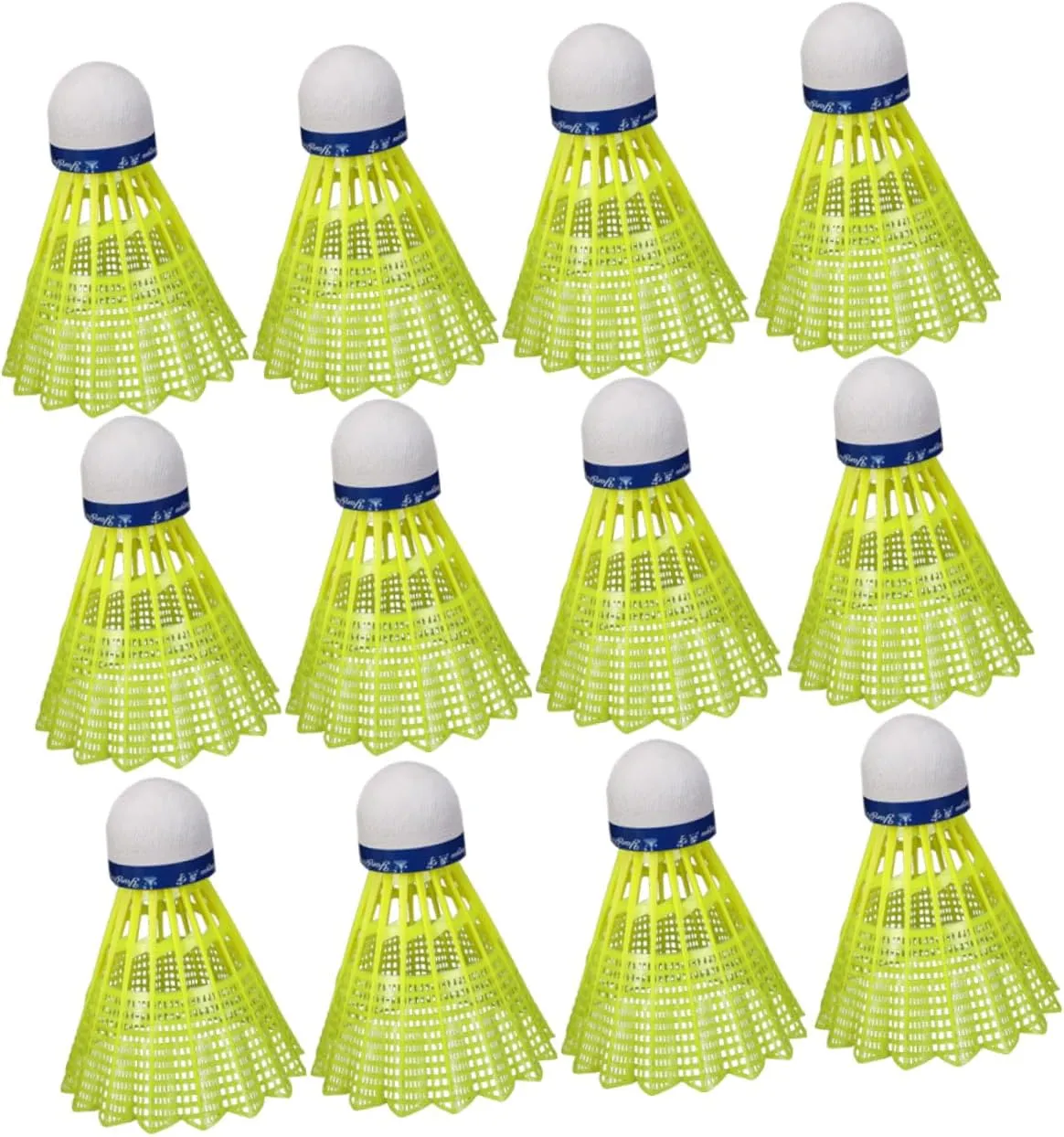 12Pcs Durable Badminton Shuttlecocks for Outdoor Indoor Sports Activities Birdies for School Fitness Training Yellow