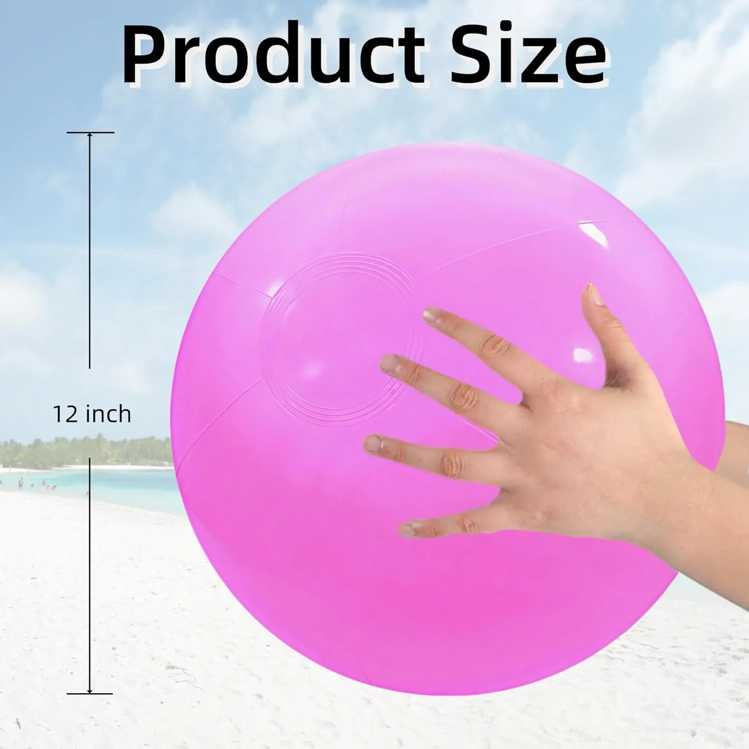 12" Beach Balls Bulk 12 Pack Inflatable Pool Ball for Kids Summer Water Games Party Supplies