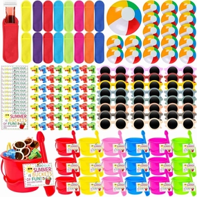 169 Pcs Beach Pool Party Favors End of Year Buckets Gifts for Students Include Water Guns Beach Buckets Shovels Sunglasses Beach Balls Popsicle Bag Bucket of Fun End of Year Gift
