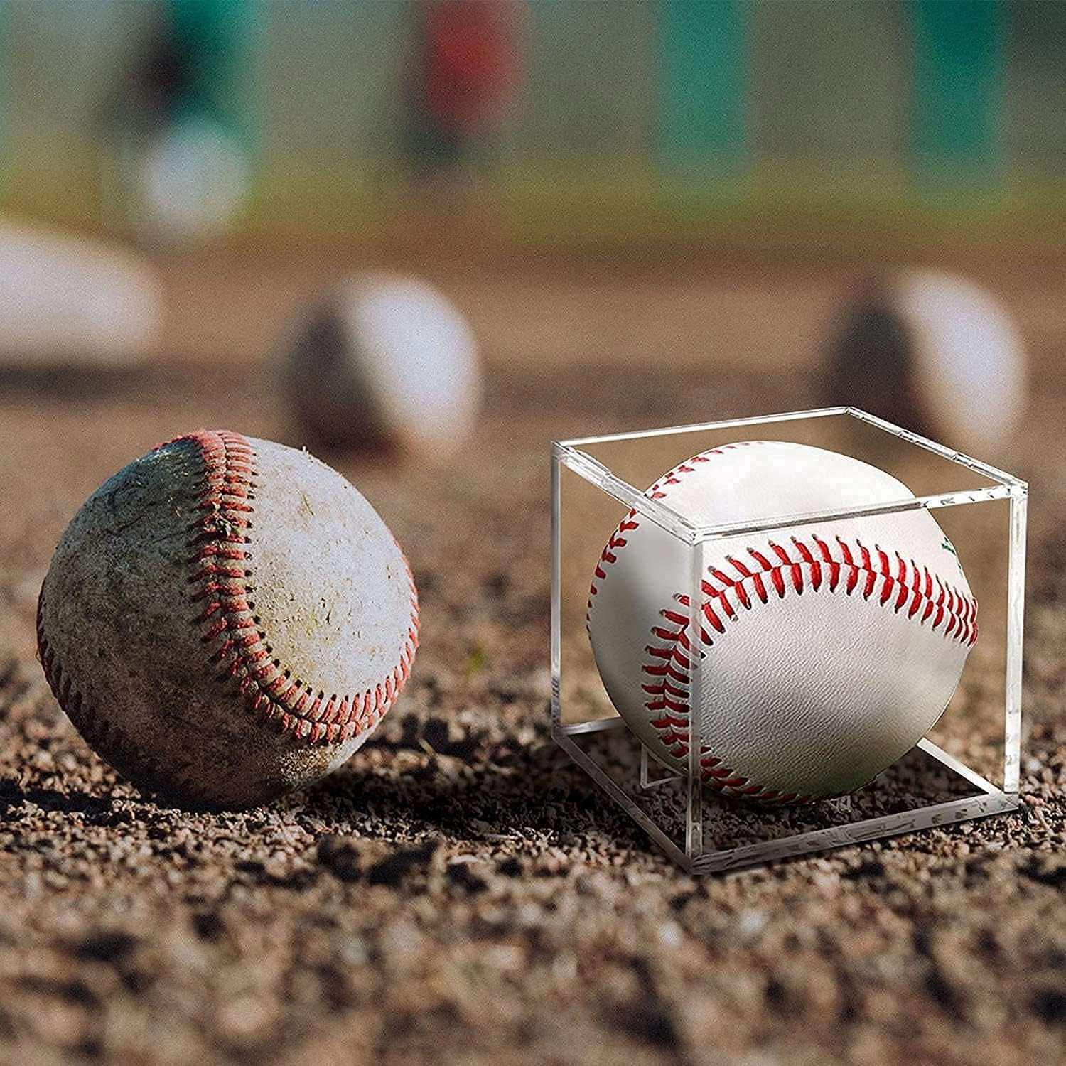 16 Pack Baseball Display Case, UV Protected Acrylic Boxes for Display,Clear Display Case Baseball Cube Memorabilia Showcase Autograph Ball Protector - for Official Size Ball
