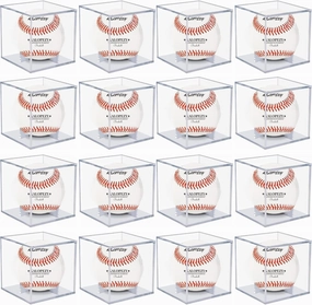 16 Pack Baseball Display Case, UV Protected Acrylic Boxes for Display,Clear Display Case Baseball Cube Memorabilia Showcase Autograph Ball Protector - for Official Size Ball