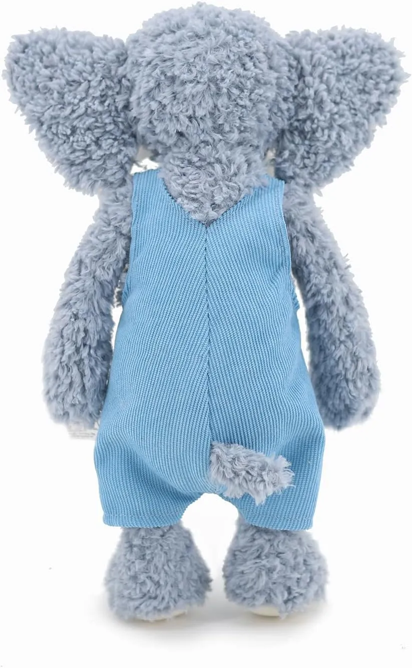 16" Soft Blue Elephant Stuffed Animals for Boys and Girls,Cuddly Knitted Dressed Stuffed Elephant Plush Toys for Newborn Babies and Kids,Great Gifts on Birthday,Christmas,Machine Washable