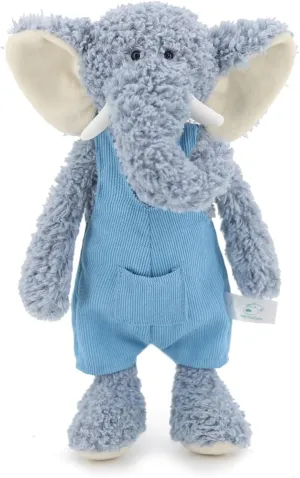 16" Soft Blue Elephant Stuffed Animals for Boys and Girls,Cuddly Knitted Dressed Stuffed Elephant Plush Toys for Newborn Babies and Kids,Great Gifts on Birthday,Christmas,Machine Washable