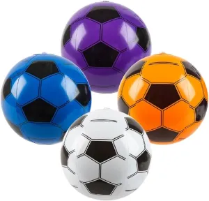 16" Sports Soccer Beach Ball Inflate Assorted Colors (4 Colors) Party Favor Beach Ball Inflatable Toy