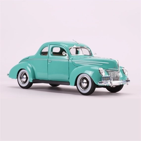 1 18 for Ford Vintage 1939 Simulation Alloy Car Model Decorated Green Desk Collection Men's Boys Toy Souvenir 26CM Motor Vehicles Toys