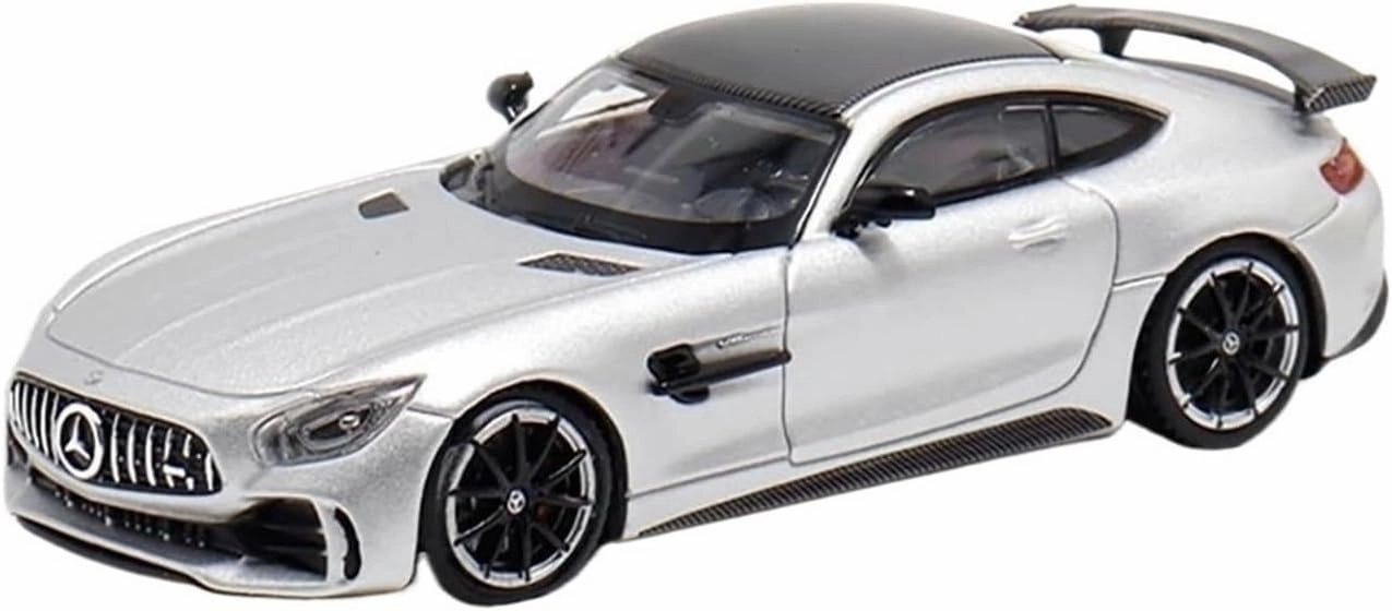 1 64 for Benz AMG GTR C190 2017 Alloy Static Supercar Car Model Souvenir Car Ornament Display Collection Motor Vehicles Toys(Silver)
