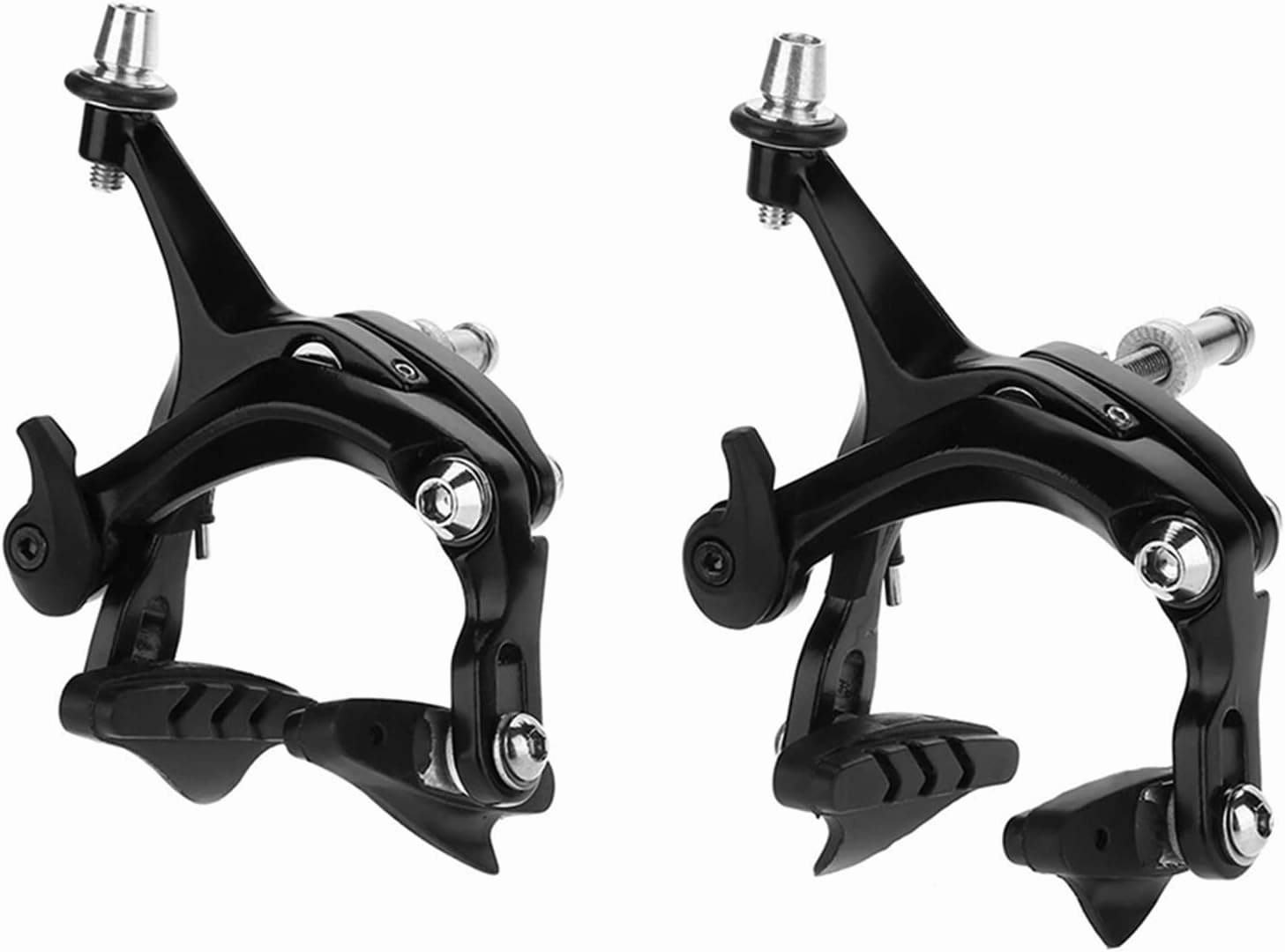 1pair Bike Brakes, V Shape Bicycle Brakes Dual Pivot Bike Brake Caliper Mechanical Bicycle Brake Caliper Durable Road Bike Brakes for Outdoor