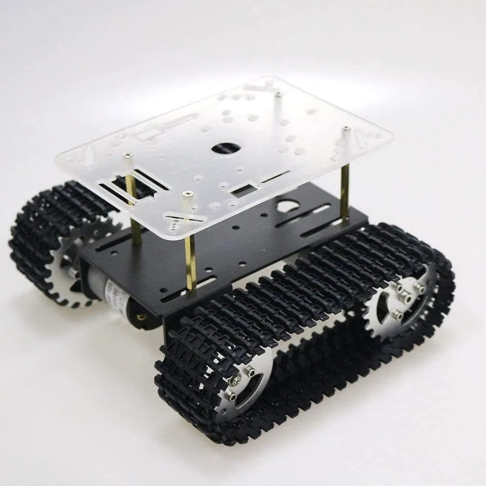 2021 Updated RC Metal Robot Tank Car Chassis for Arduino/Raspberry pi, Track Crawler/Caterpillar, Robotic Starter Learning Kit, DIY Science Experiment Platform, NodeMCU Wireless Remote Control
