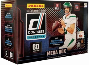 2024 Panini Donruss Football Trading Cards Mega Box (Look for One Autograph or One Memorabilia Card Per Box!)