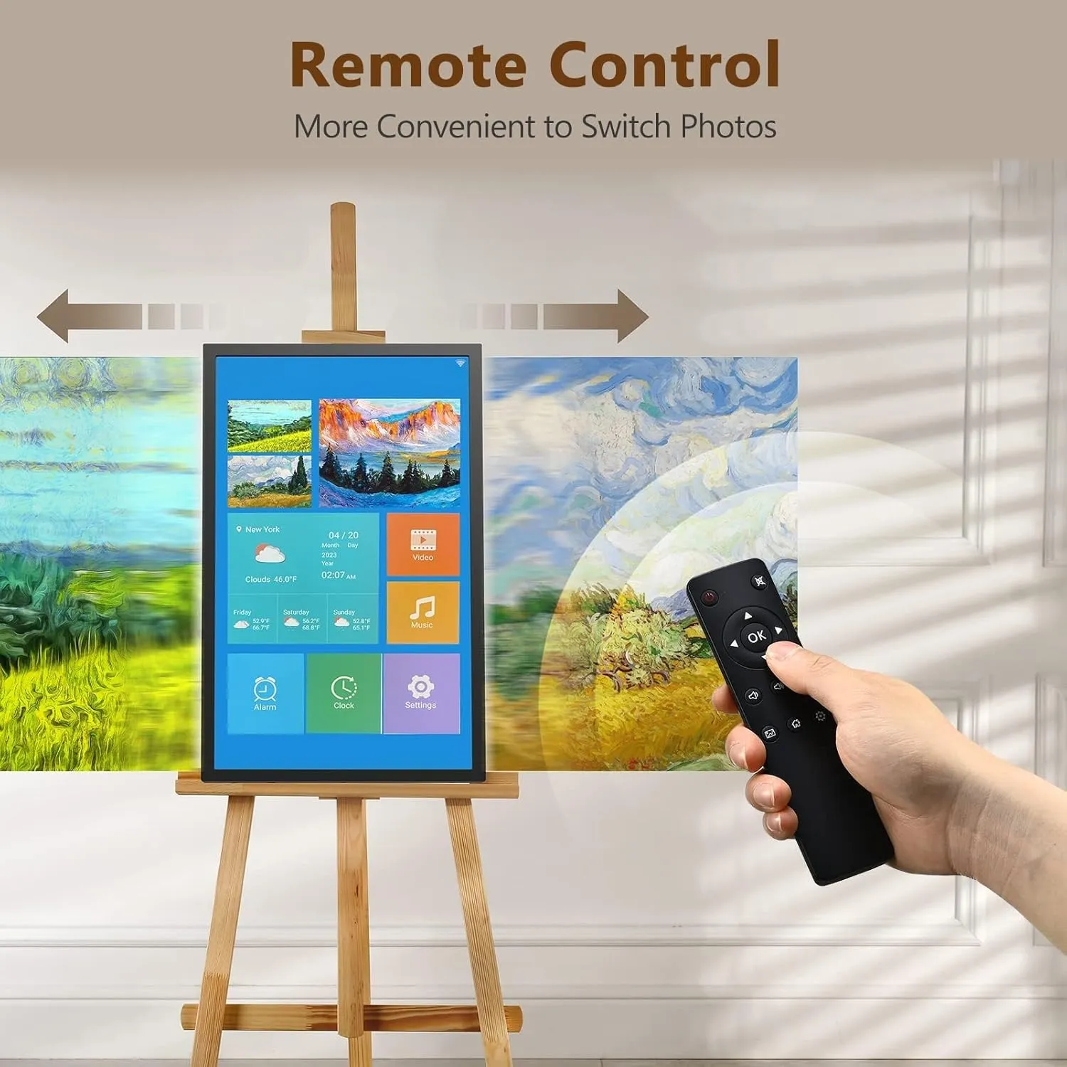 21.5" Large Digital Picture Frame, Wifi Digital Photo Frame with 1920*1080 IPS HD Screen, Remote Control, 32GB, Auto-Rotate, Send Photo/Videos Via APP/Email/USB/SD, Gift for Friend and Family