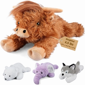 22" & 4.5 lbs Highland Cow Weighted Stuffed Animal, Cuddly & Soft Kids' Plush Toy Pillows for Companion, Large Plushies with Removable Ceramsite Bag, Gifts for Adults, Kids, Boys and Girl