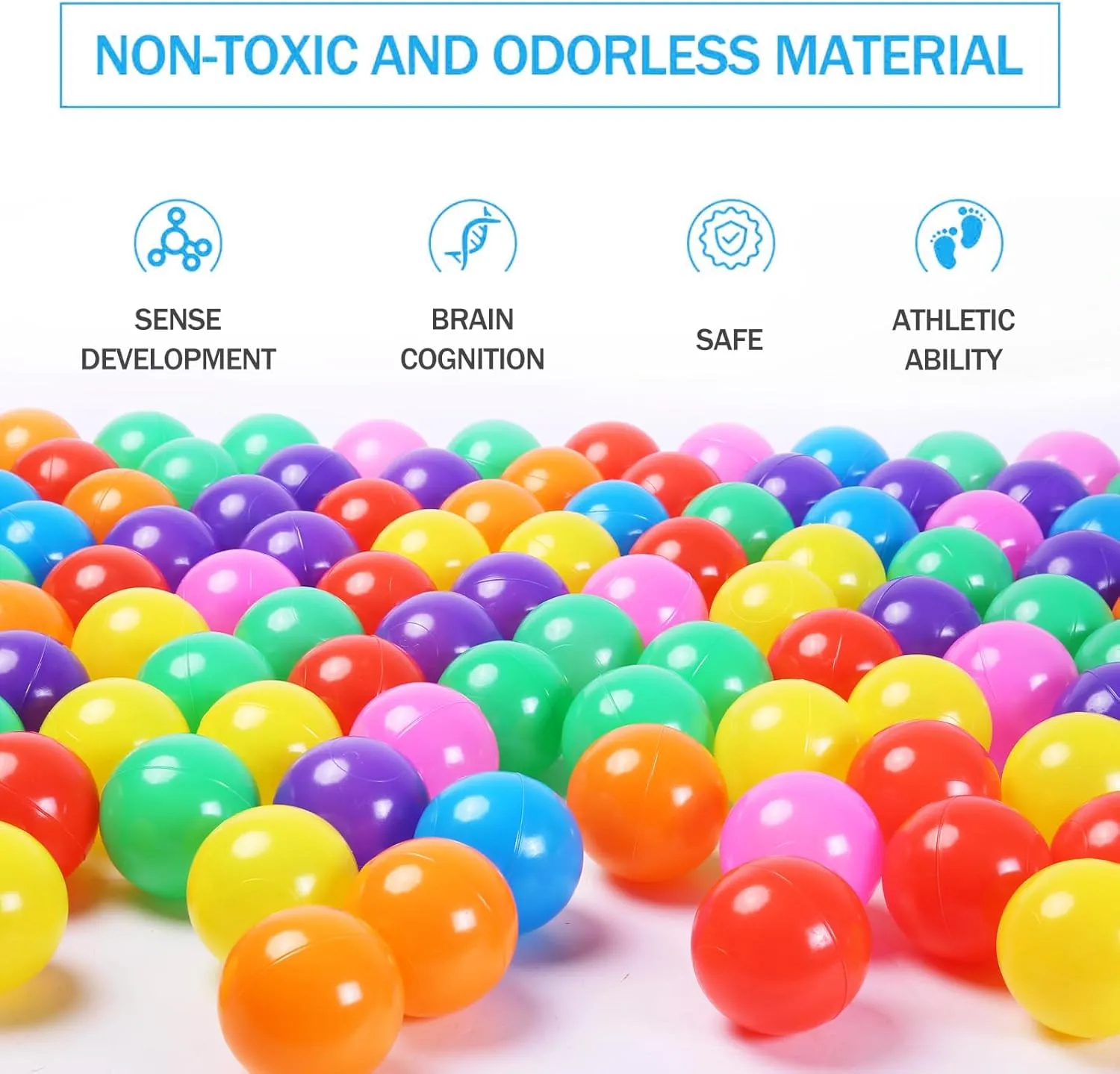2.75 Inch Big Ball Pit Balls - Crush Proof Plastic Balls for Ball Pit Pack of 50pcs Set for Toddlers Ball Pool Playtent Tunnels with Reusable Storage Bag