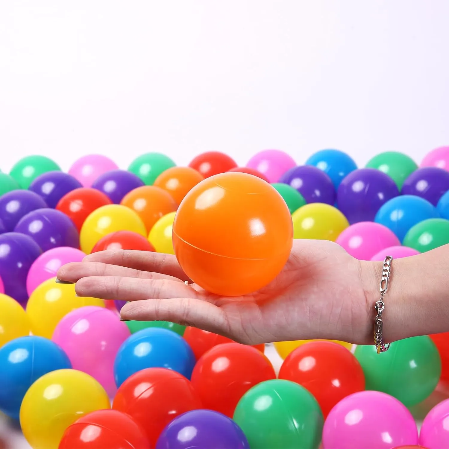 2.75 Inch Big Ball Pit Balls - Crush Proof Plastic Balls for Ball Pit Pack of 50pcs Set for Toddlers Ball Pool Playtent Tunnels with Reusable Storage Bag