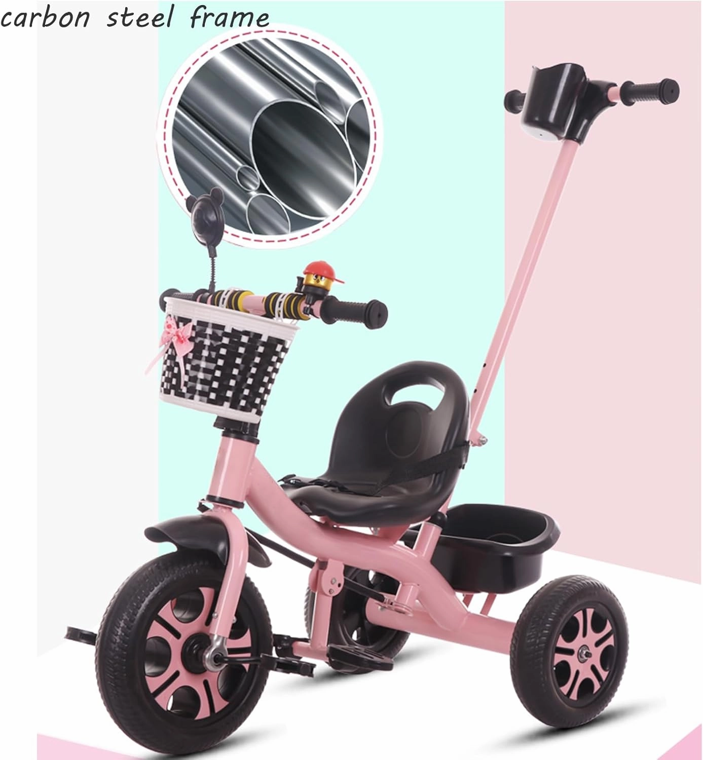 2 in 1 Baby Tricycle Car with Push Handle, Lightweight Safe Kids Folding Trikes tricycles Mini Easy Steer Bike for Toddlers Boys and Girls Gift,Blue,Style 2