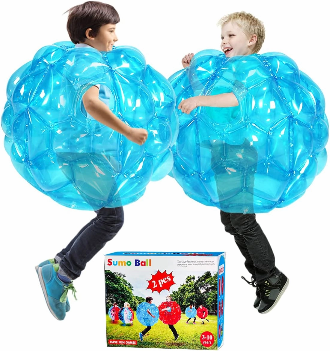 2 PC Kids Sumo Balls, Bumper Bounce Ball for Kid, Sumo Balls for Kids，Grass Ball for Child Outdoor Team Gaming Play for 3-12 Ages (24 in,Blue Blue)