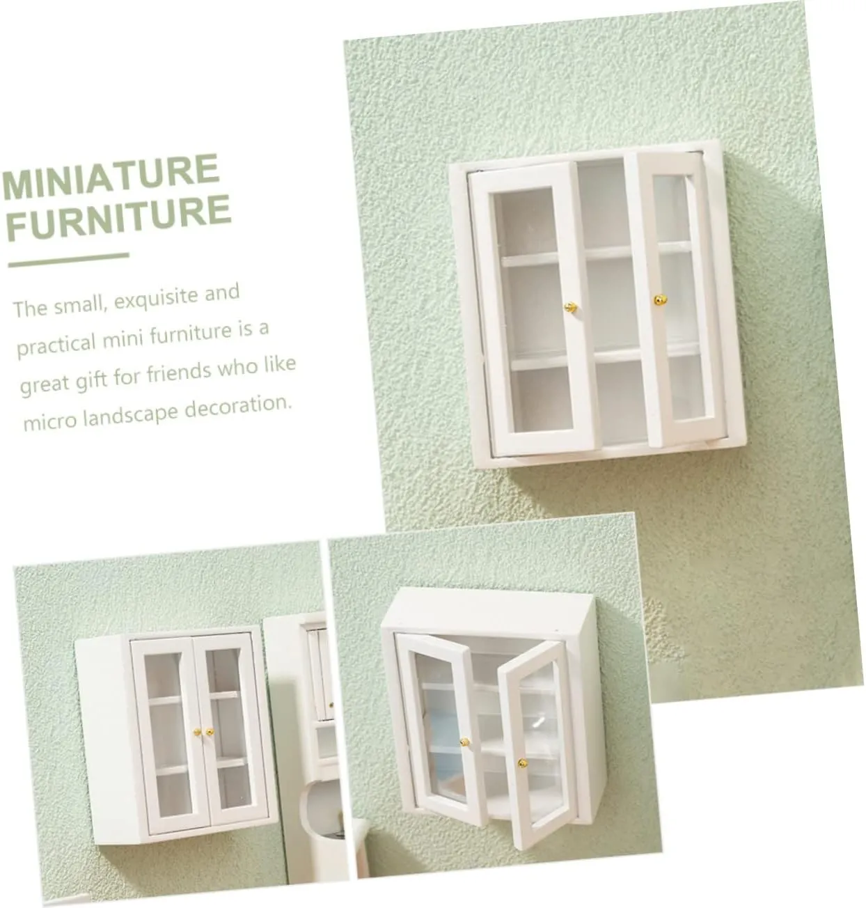 2pcs Miniature Cabinet Model for Dollhouse Tiny House Decor Micro Landscape Furniture Ornament for Creative Play and Miniature Scene Decoration