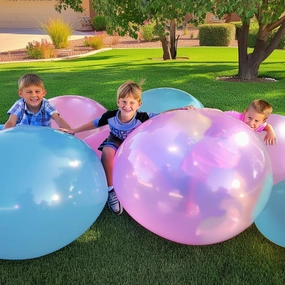 2pcs 27 inch Inflatable Bubble Ball Water Bubble Ball Jelly Balloon Balls Soft Rubber Ball Outdoor Beach Pool Ball for Outdoor Indoor Party Play, Large (Pink/Green), Green,Pink