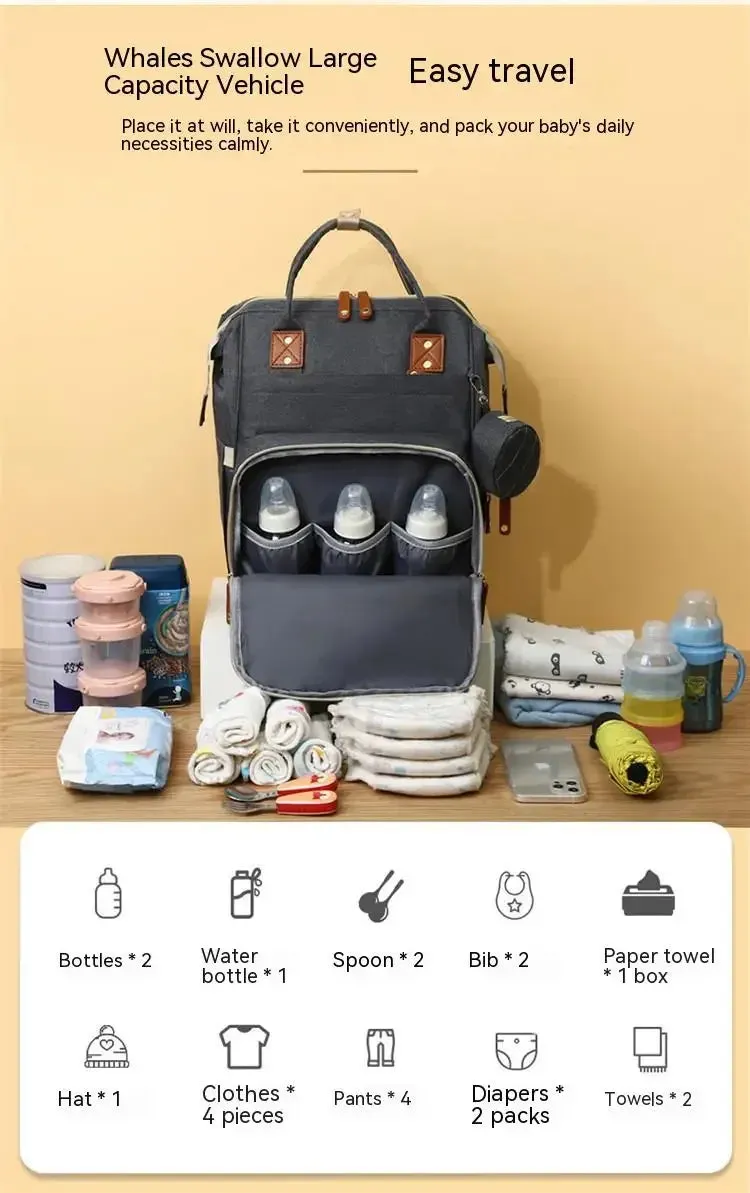 3-in-1 Diaper Backpack with Foldable Changing Pad