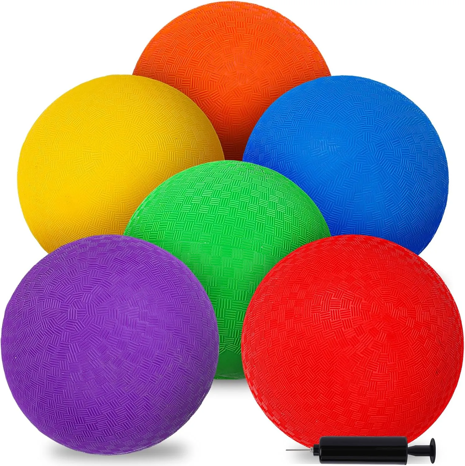 3 otters 6PCS Playground Balls, 8.5 inch Kickballs Soft Dodgeballs Foam Playground Ball Set with 6 Colors