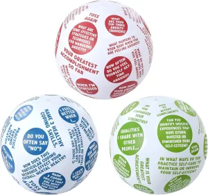 3 Pcs Coping Skills Balls 24 Inch How to Cope with Anxiety Depression Build Self Esteem for Adult Fun Group Therapy Games Activity for Teaching Learning Counseling Tool Beachball Inflatable