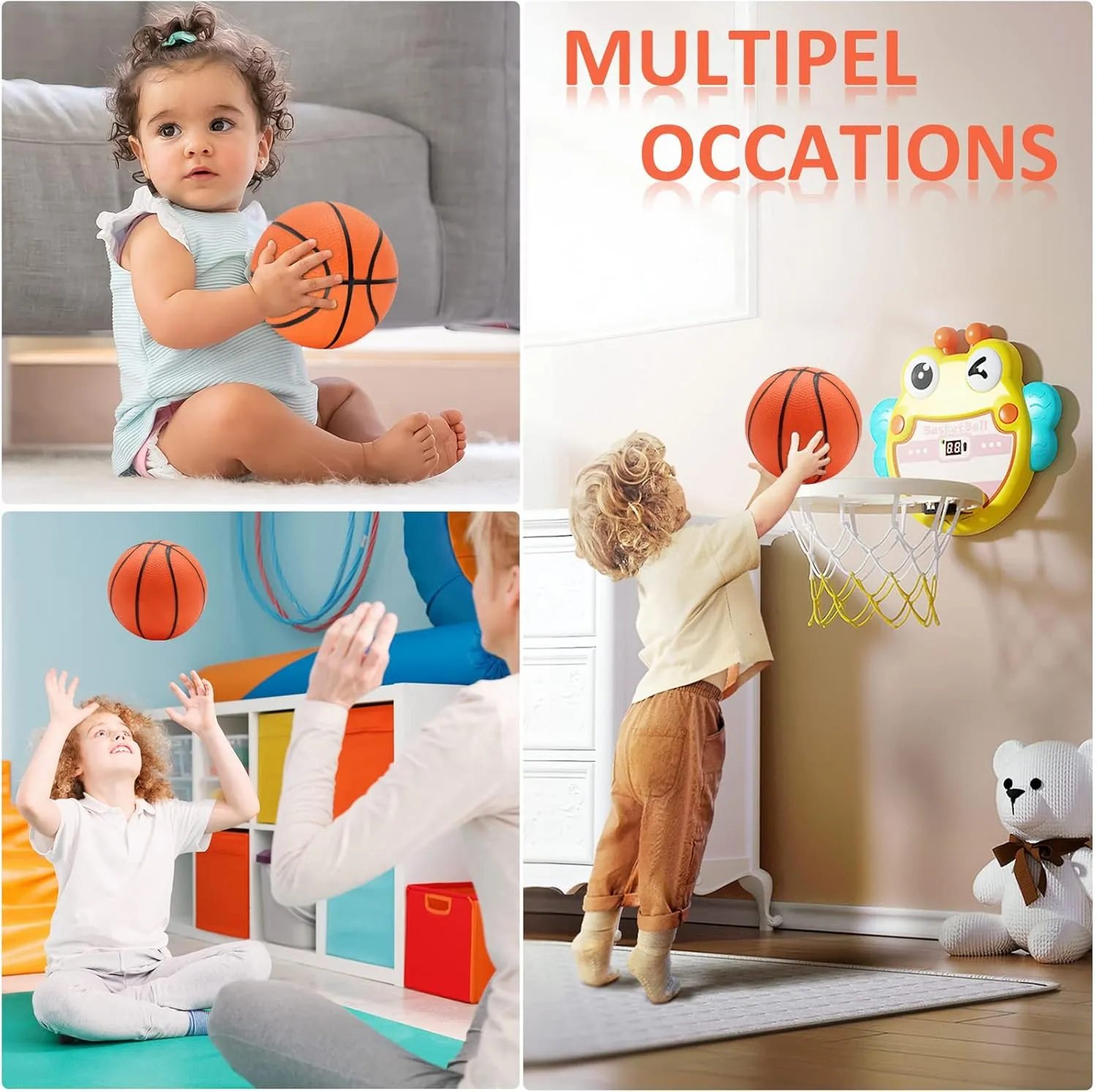 30Pcs 7" Inch Mini Basketball Balls Bulk Small Basketball Set with Pump, PVC Small Basketball for Over The Door Basketball Hoop Games Party Favors Indoor Outdoor Play Adults Kids Pool Beach Basketball