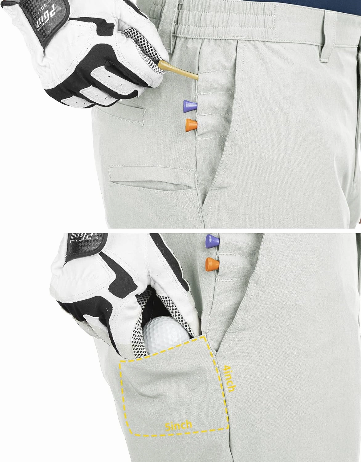 33,000ft Men's Golf Shorts 9" Dry Fit Stretch Golf Short UPF 50  Lightweight Flat Front Golf Shorts with Pockets