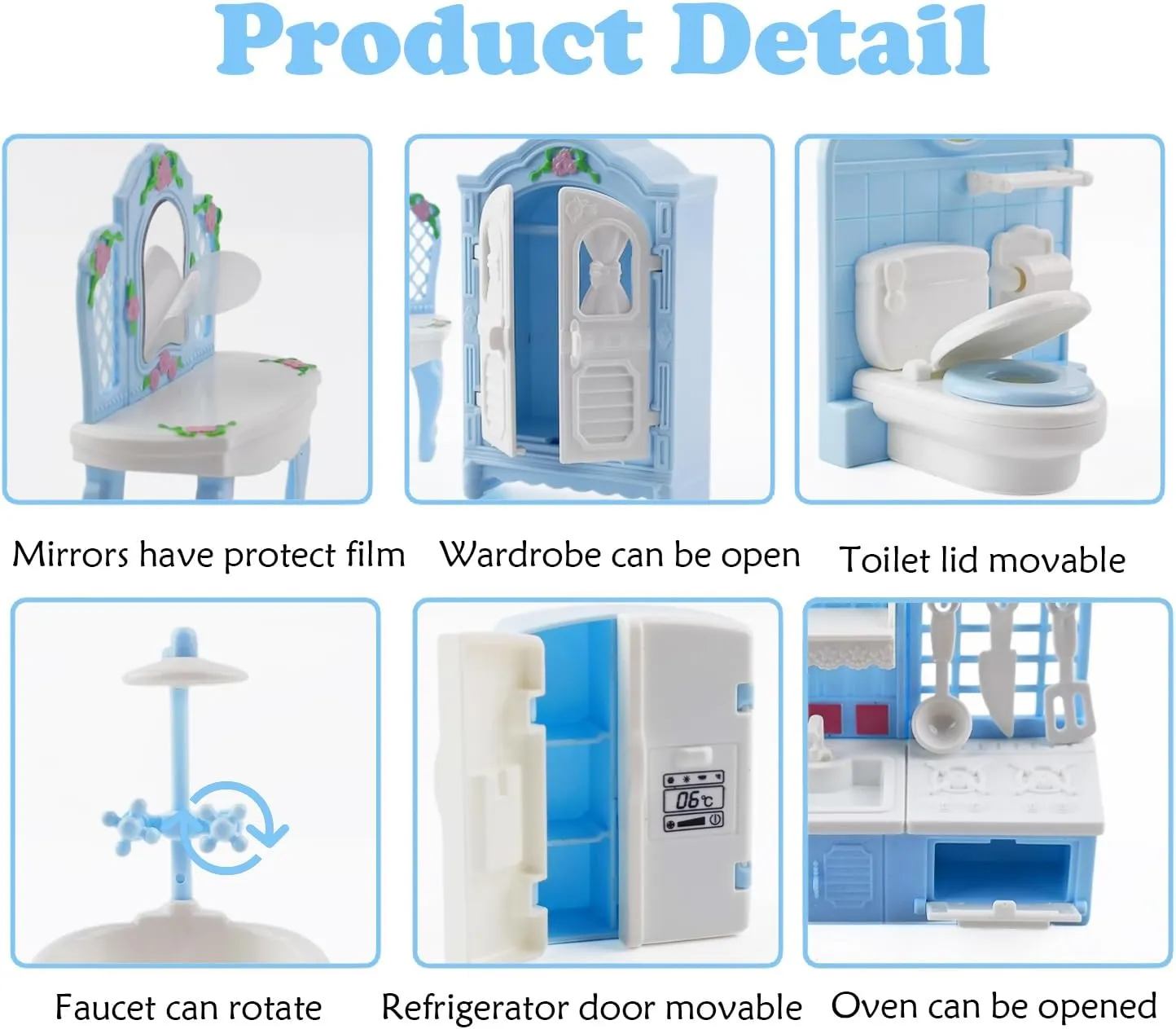35 Pcs Dollhouse Furniture Accessories Set Mini House Furniture Small Dollhouse Miniature Furniture Play House Accessories 1:12 Tiny Kitchen Bedroom LivingRoom Bathroom Boy Girl Toddler3Y 