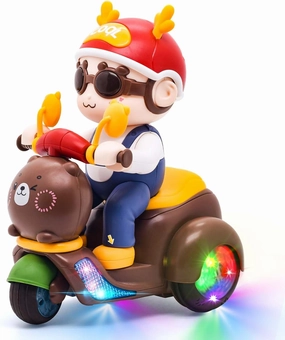 360° Rotating Stunt Trike Toy Car, Auto-Rotating Action Motorcycle Toys with Music & LED Lights, Novelty Fun & Stylish Toy Vehicle, Christmas, Party, Birthday Gifts for Babies Toddlers Kids