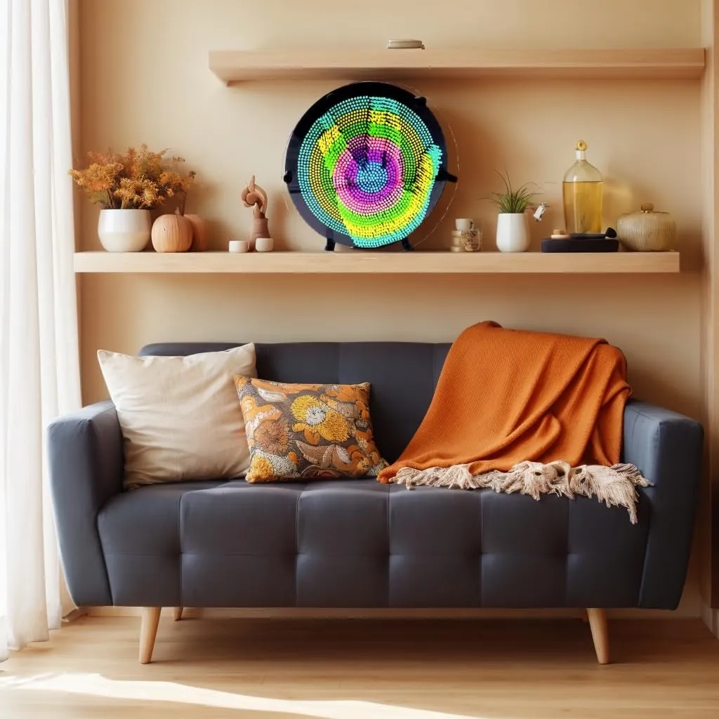 3D Pin Art Intellectual Fun Toy Rainbow Pin Art Palm Board Extra Large(8 x8 Inches) Arouse Sense of Imagination Innovative Boundless Creativity