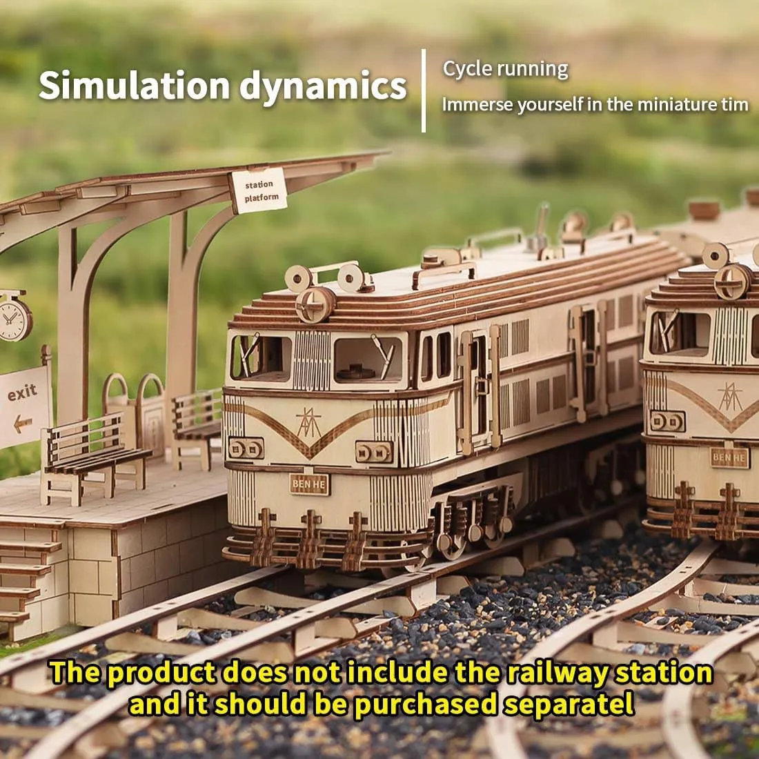 3D Wood Train Puzzle, DIY Wooden Models for Adults to Build, 2313pcs Steampunk 3D Puzzles Wooden Craft Kits, Creative Desk Decor Unique Gift