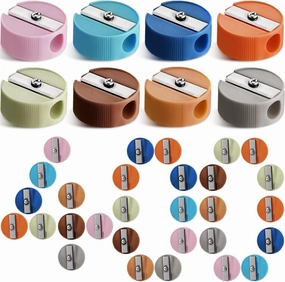 400 Pcs Pencil Sharpeners in Bulk Pocket Sized Mini Handheld Pencil Sharpener for Kids Mini Round Pencil Sharpener Plastic and Colorful for Party Favors School Supplies Classroom Prizes