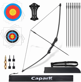 45'' Bow and Arrows Set for Kids 8-12 Teens Recurve Archery Beginner Longbow Kit 8 Arrows 6 Target Face Backyard Games Hunting Toys Gift for Outdoor Sports Age 12-14 14-16