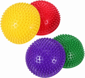 4 Pcs Sensory Balance Trainer Balls Half Spiked Fitness Domes for Adults Interactive Stability Exercise Equipment for Home Gymnastics and Classroom Activities
