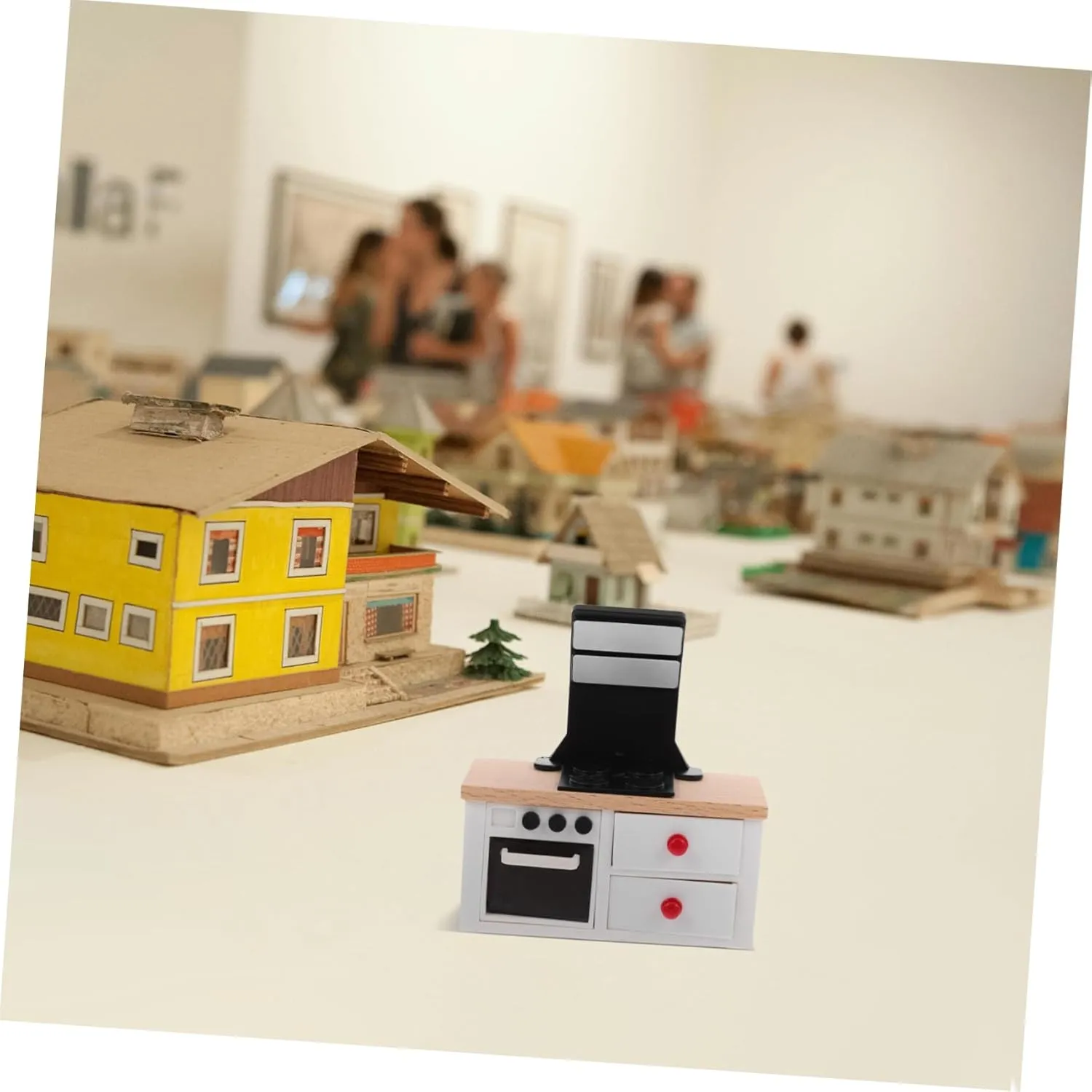 5pcs Miniature Integrated Stove Adornment for Dollhouse Stylish Cooking Prop Compact Kitchen Furniture for Mini House Decoration Safe Material Unique Design