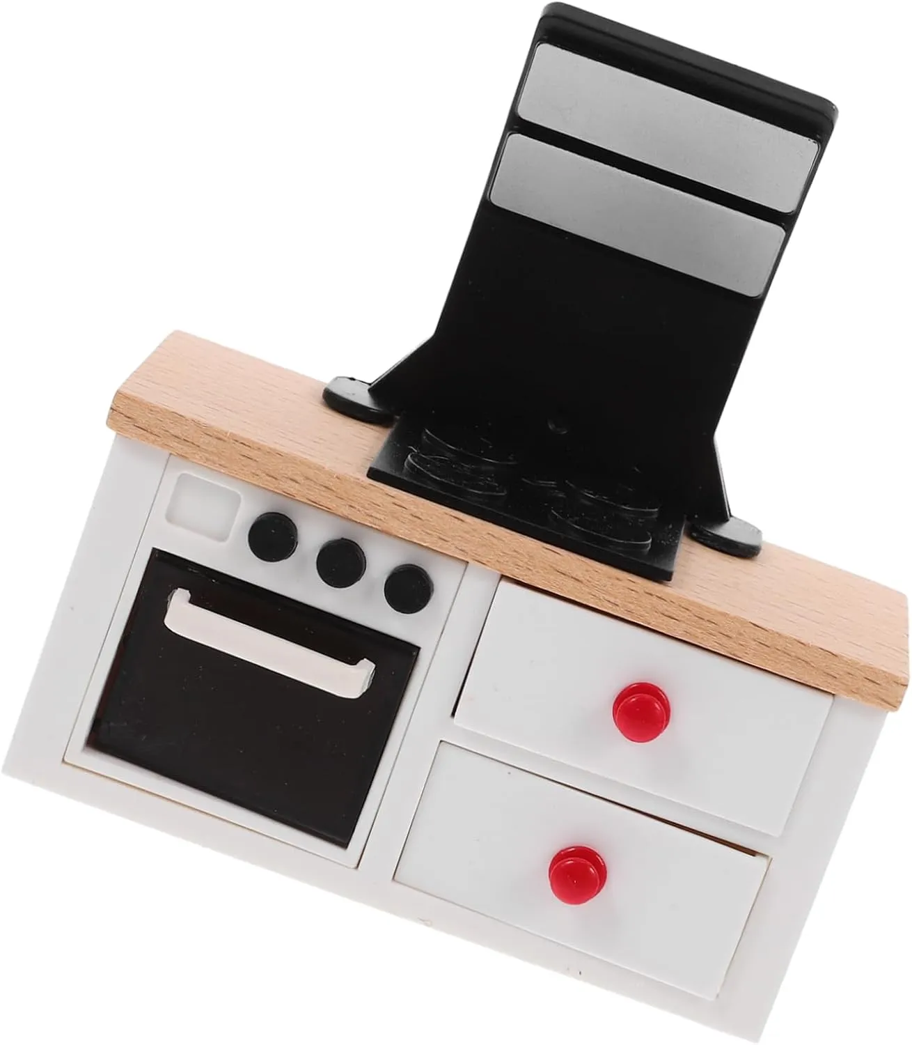 5pcs Miniature Integrated Stove Adornment for Dollhouse Stylish Cooking Prop Compact Kitchen Furniture for Mini House Decoration Safe Material Unique Design