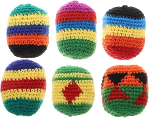 6 Pack Multicolored Crochet Knitted Juggling Balls Soft Kids Play Sack Bean Bags for Early Education