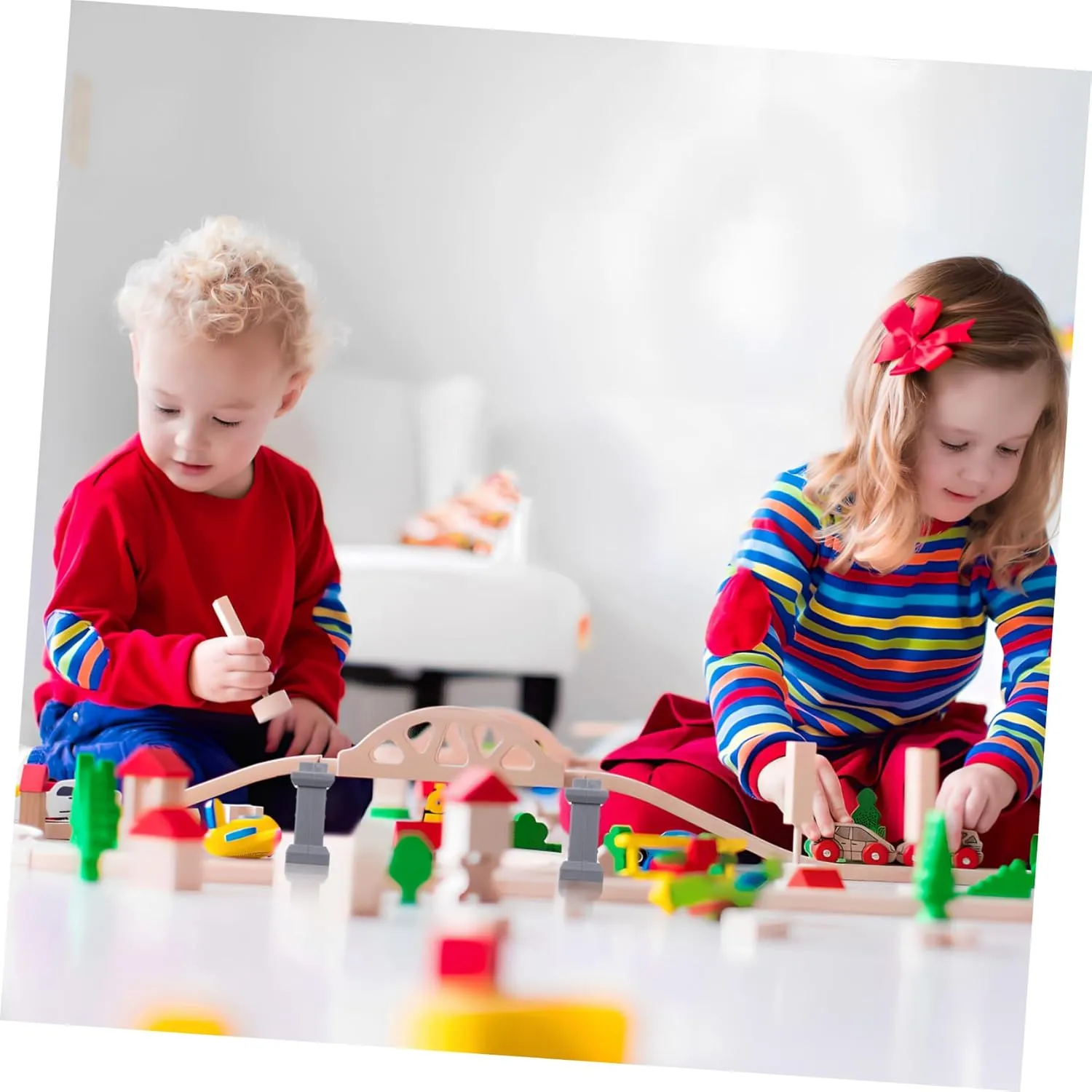 6 Pcs Train Track Toys Train Track Bridge Supports Track Support Bridge Support for Wood Train Railway Accessories Train Bridge Pier Train Accessories Train Bridge Riser
