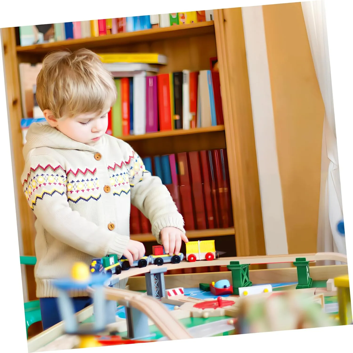 6 Pcs Train Track Toys Train Track Bridge Supports Track Support Bridge Support for Wood Train Railway Accessories Train Bridge Pier Train Accessories Train Bridge Riser