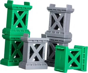 6 Pcs Train Track Toys Train Track Bridge Supports Track Support Bridge Support for Wood Train Railway Accessories Train Bridge Pier Train Accessories Train Bridge Riser