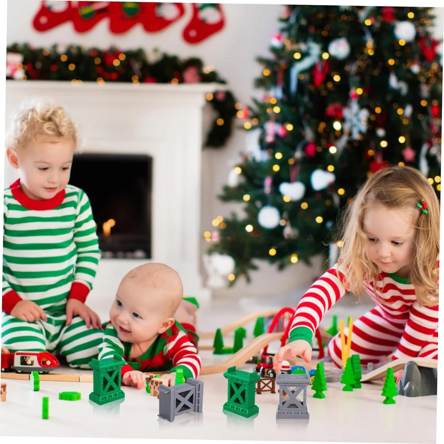 6 Pcs Train Track Toys Train Track Bridge Supports Track Support Bridge Support for Wood Train Railway Accessories Train Bridge Pier Train Accessories Train Bridge Riser